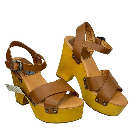 Dingo Boho Platform Sandal Women's SZ 7 NEW Woodstock Studs Brown Clog Leather - Picture 5 of 10